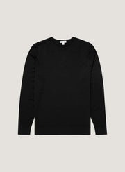 Men's Extra-Fine Merino Jumper in Black