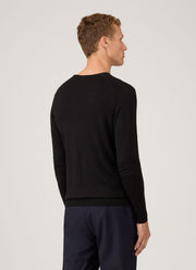 Men's Extra-Fine Merino Jumper in Black