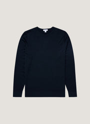 Men's Extra-Fine Merino Jumper in Light Navy