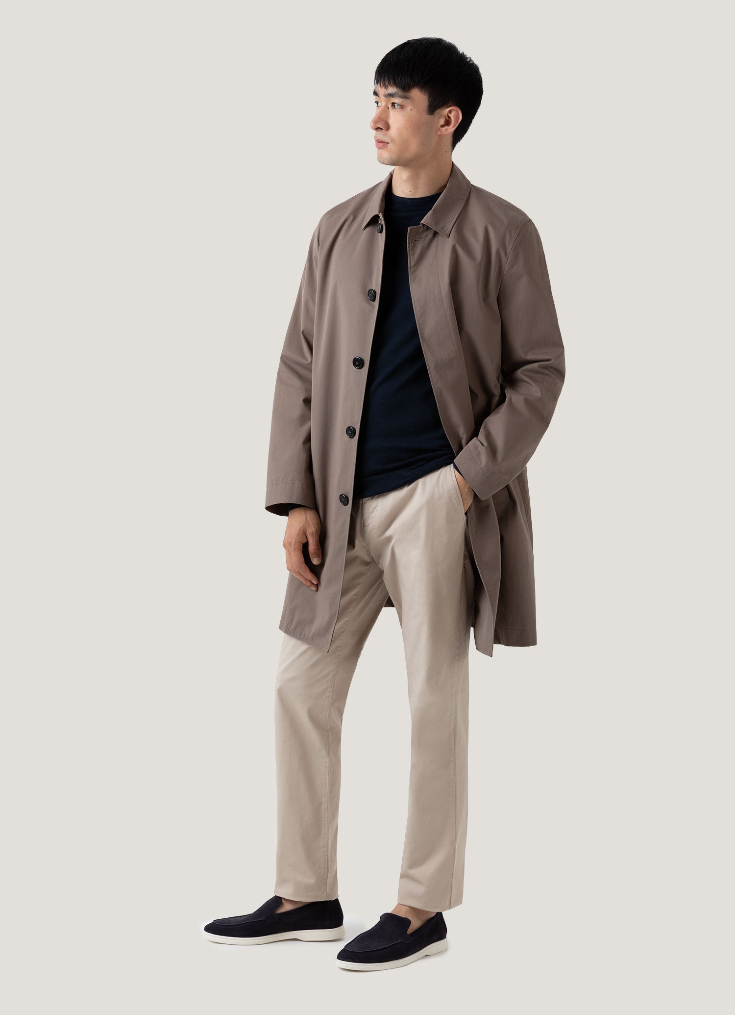 Men's Extra-Fine Merino Jumper in Light Navy