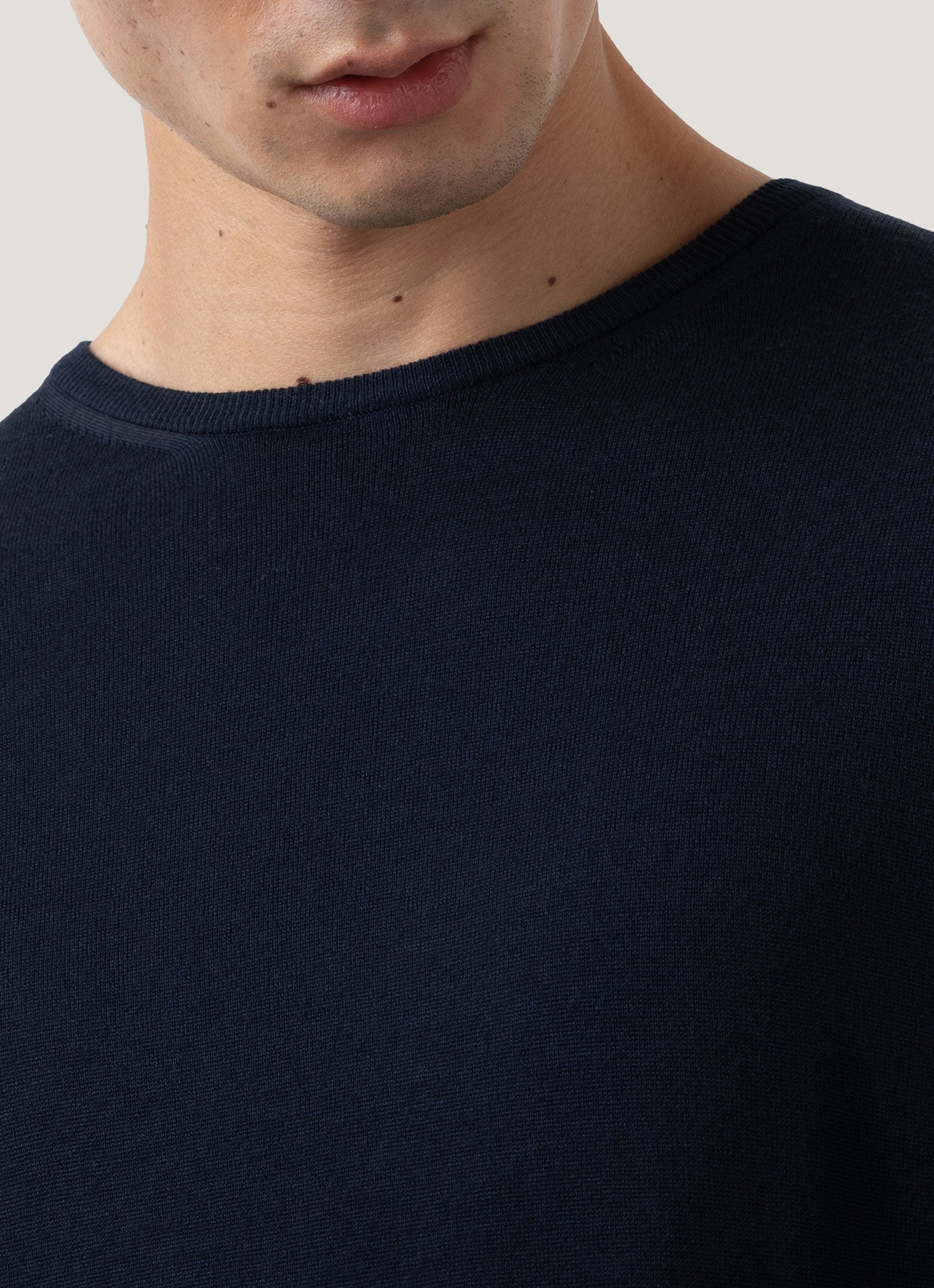 Men's Extra-Fine Merino Jumper in Light Navy
