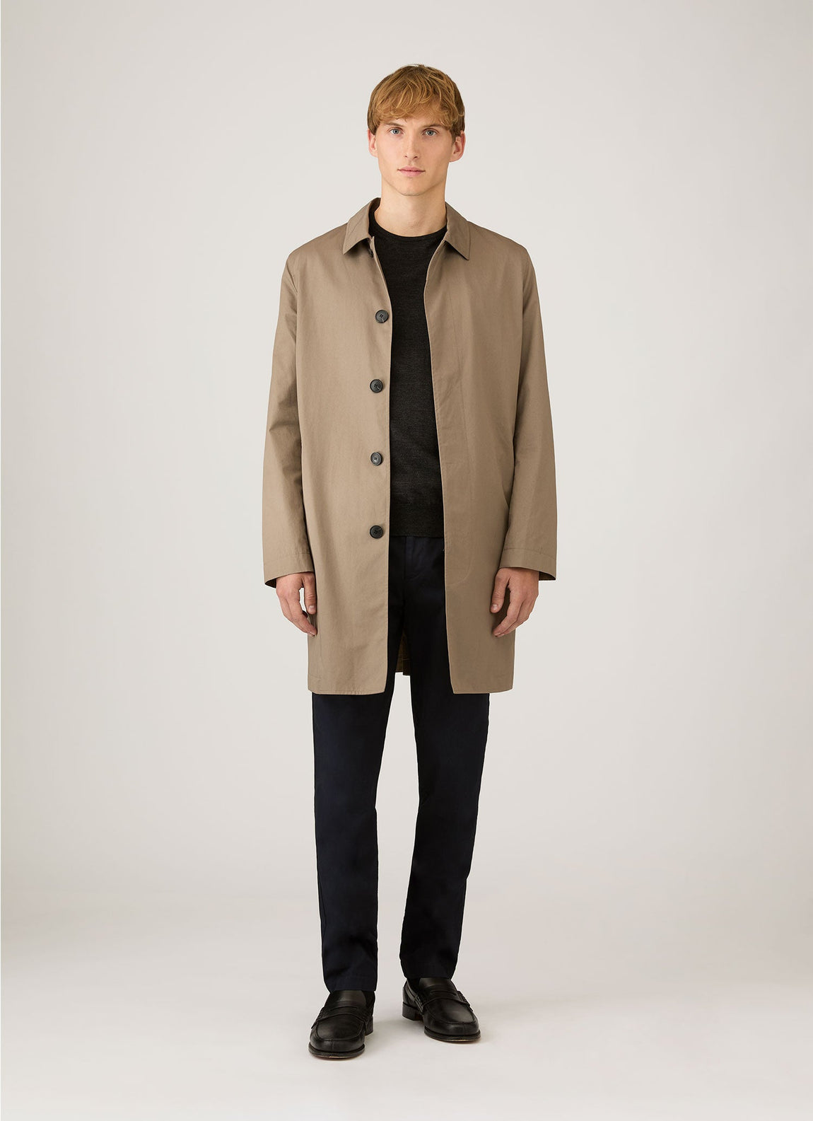 Men's Extra-Fine Merino Jumper in Charcoal Melange