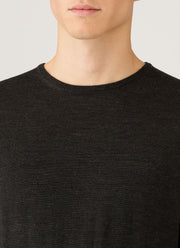 Men's Extra-Fine Merino Jumper in Charcoal Melange
