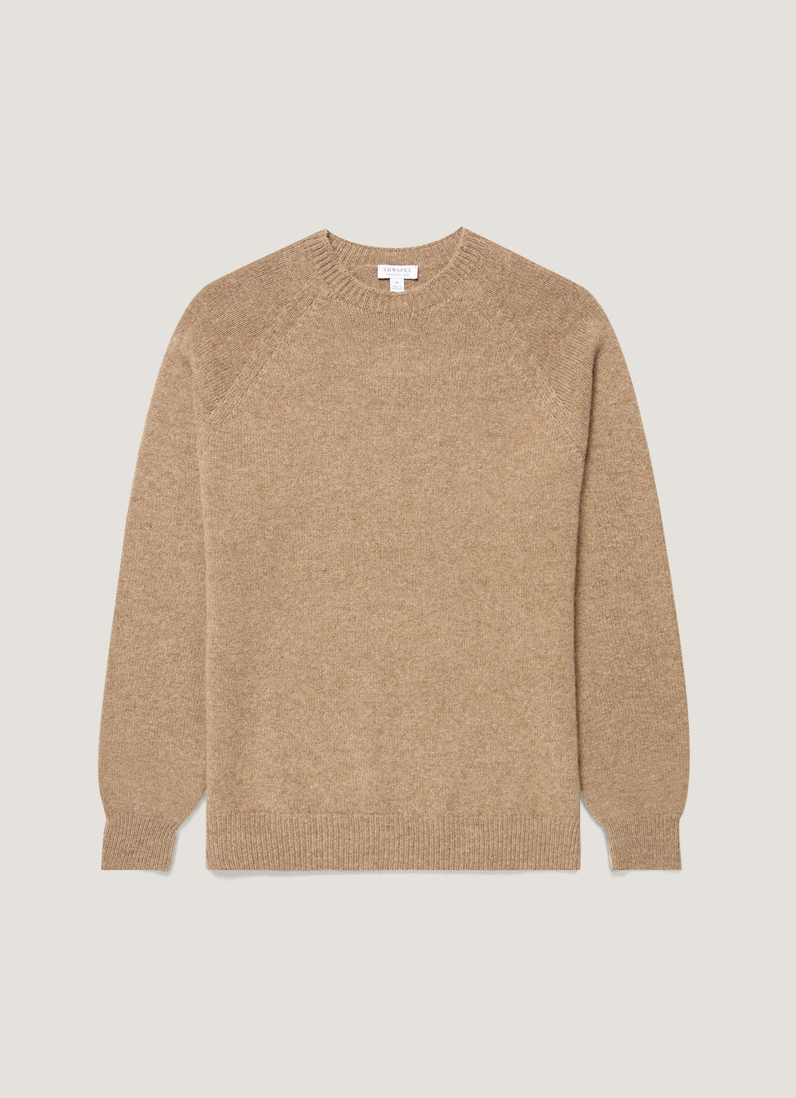 Men's Lambswool Crew Neck Jumper in Taupe