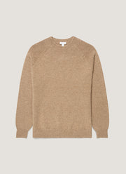 Men's Lambswool Crew Neck Jumper in Taupe