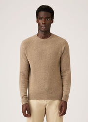 Men's Lambswool Crew Neck Jumper in Taupe