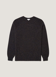 Men's Lambswool Crew Neck Jumper in Midnight Navy Twist