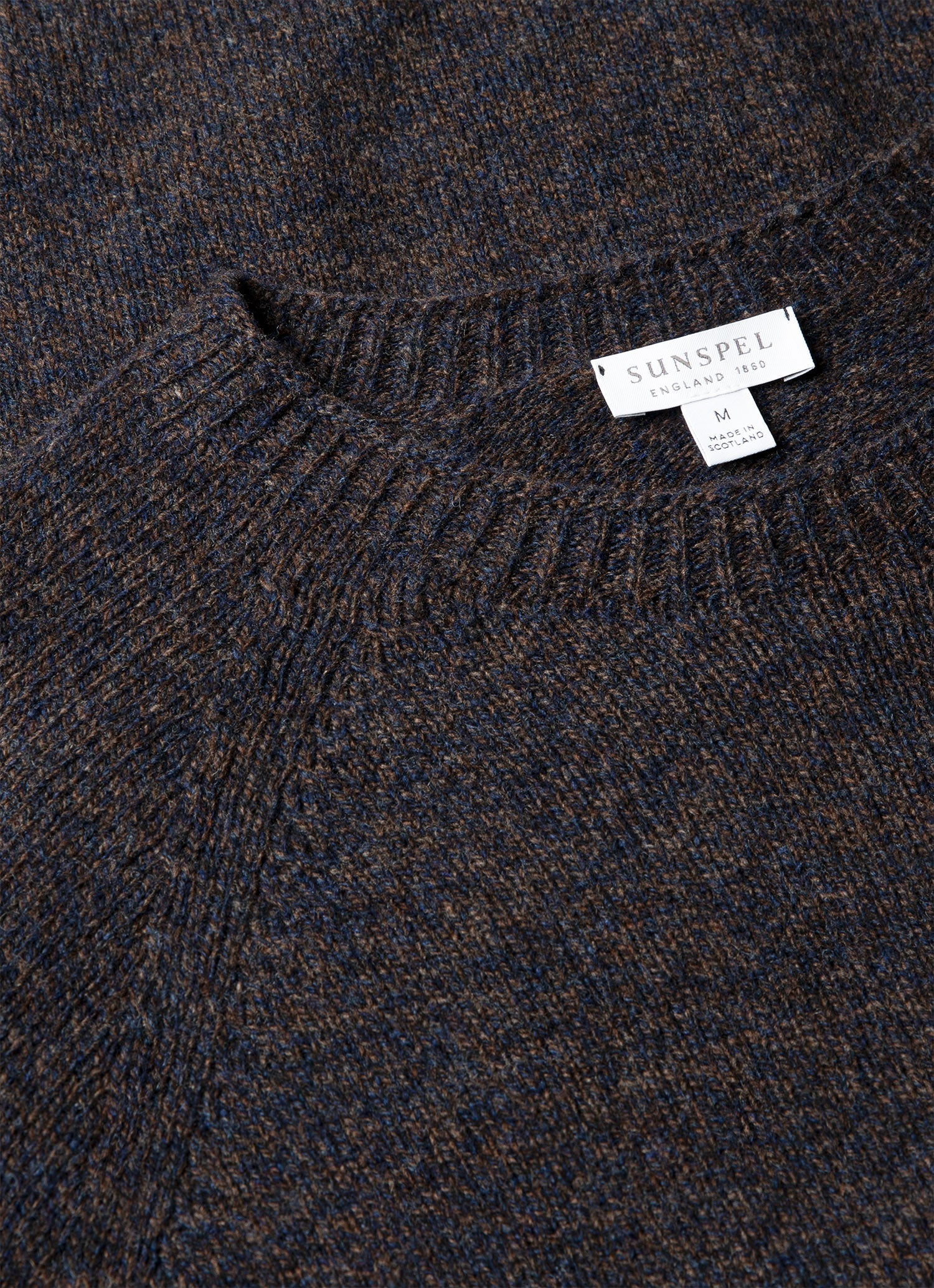 Men's Lambswool Crew Neck Jumper in Midnight Navy Twist