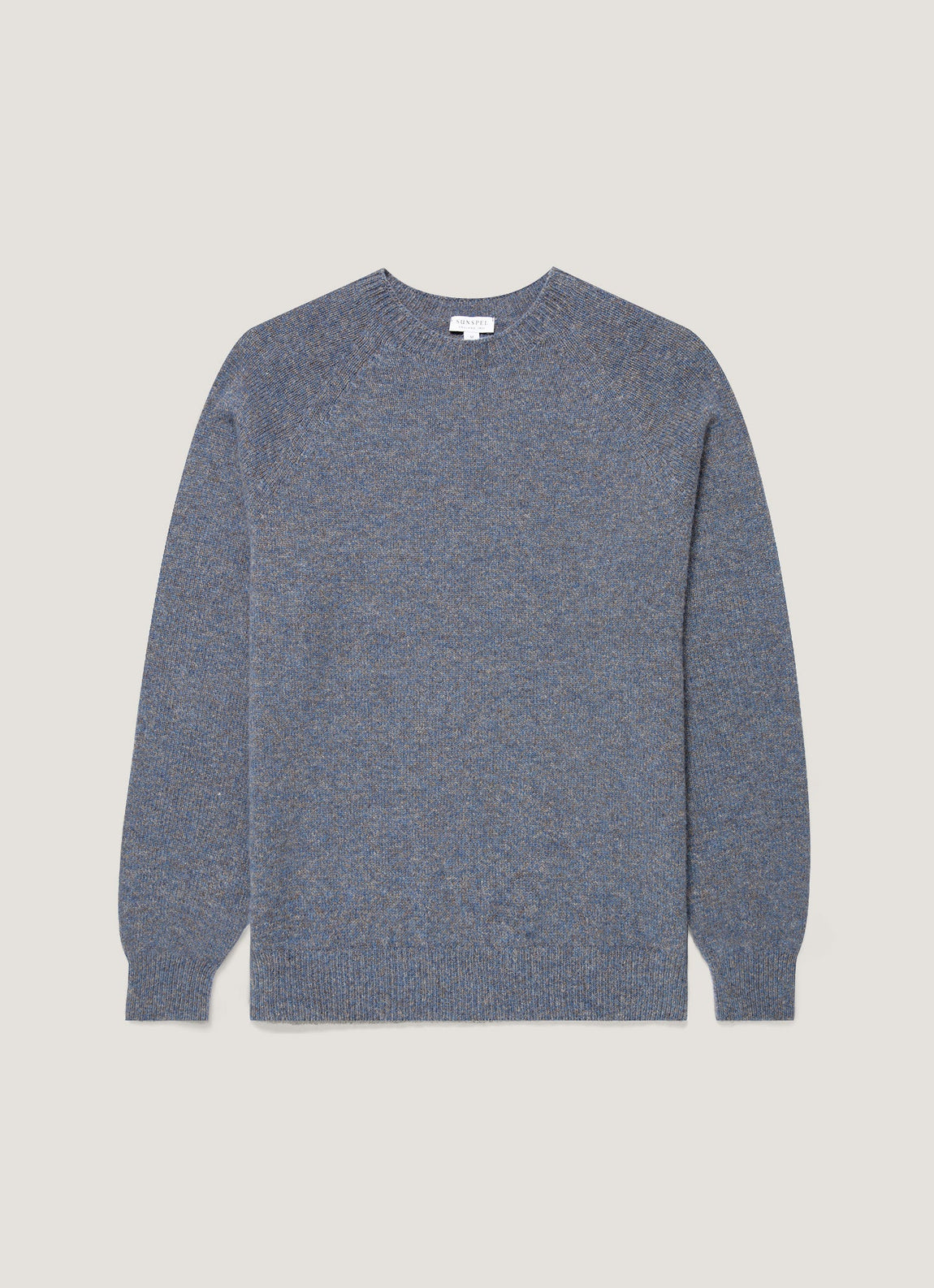 Men's Lambswool Crew Neck Jumper in Denim Twist
