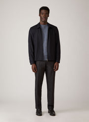 Men's Lambswool Crew Neck Jumper in Denim Twist