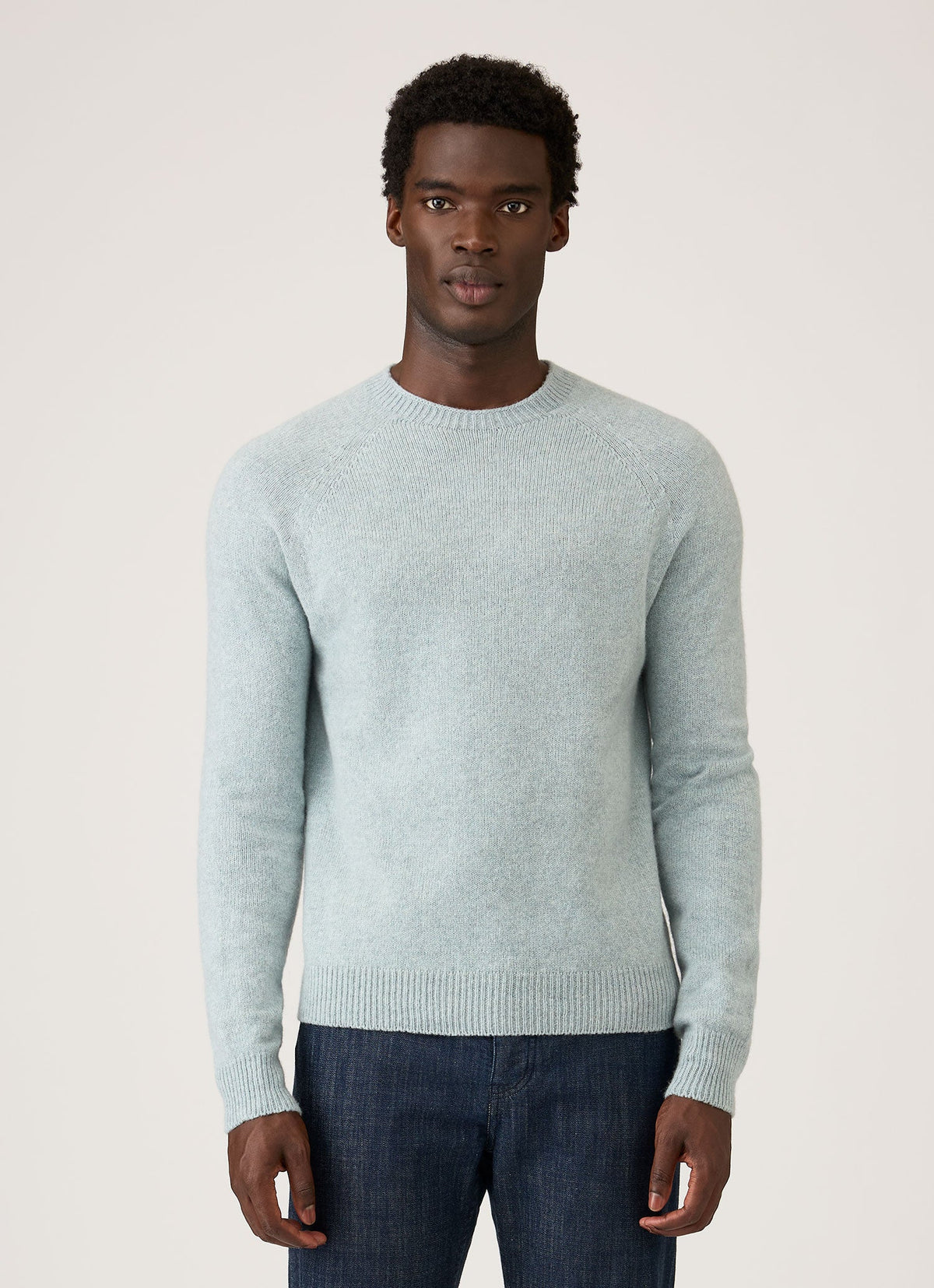 Men's Lambswool Crew Neck Jumper in Haar