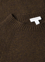 Men's Lambswool Crew Neck Jumper in Loden Green Twist