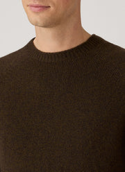 Men's Lambswool Crew Neck Jumper in Loden Green Twist