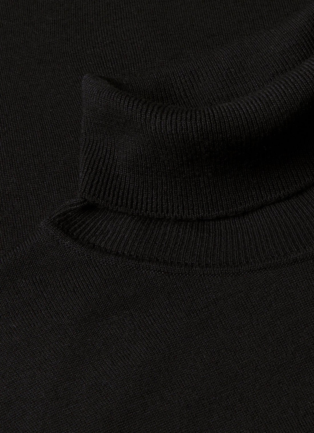Men's Extra-Fine Merino Roll Neck Jumper in Black