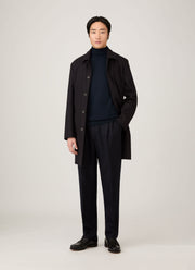 Men's Extra-Fine Merino Roll Neck Jumper in Navy