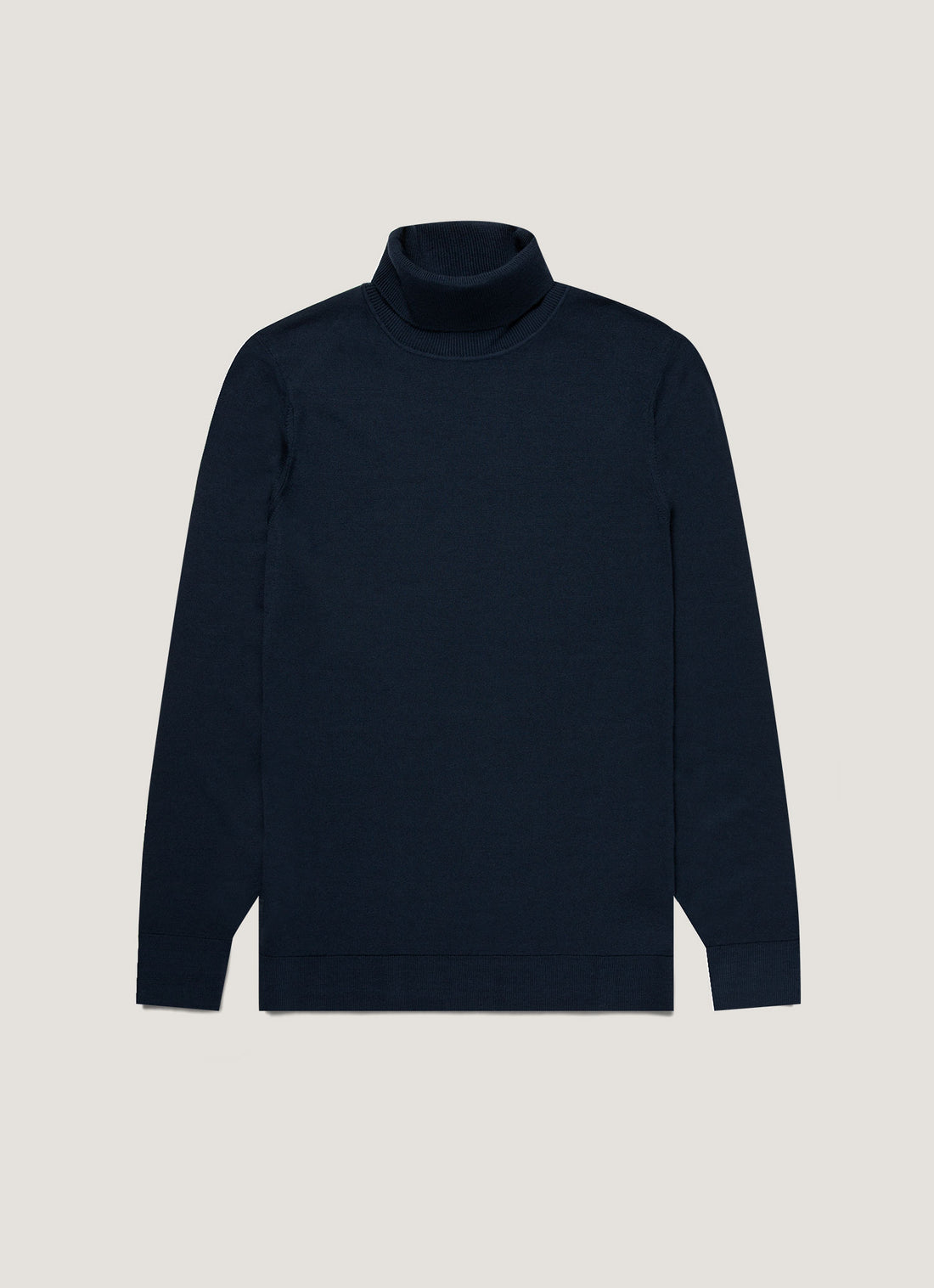 Men's Extra-Fine Merino Roll Neck Jumper in Light Navy
