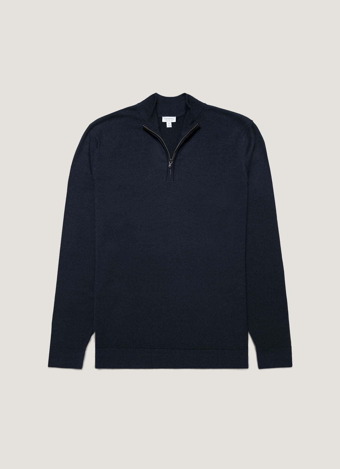 Men's Extra-Fine Merino Half Zip Jumper in Navy