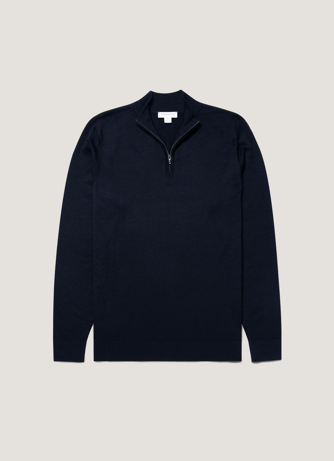 Men's Extra-Fine Merino Half Zip Jumper in Light Navy