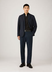 Men's Extra-Fine Merino Half Zip Jumper in Charcoal Melange
