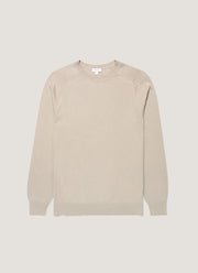 Men's Sea Island Cashmere Crew Neck Jumper in Stone