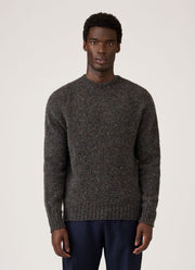 Men's Shetland Crew Neck Jumper in Charcoal