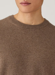 Men's Cashmere Crew Neck Jumper in Taupe