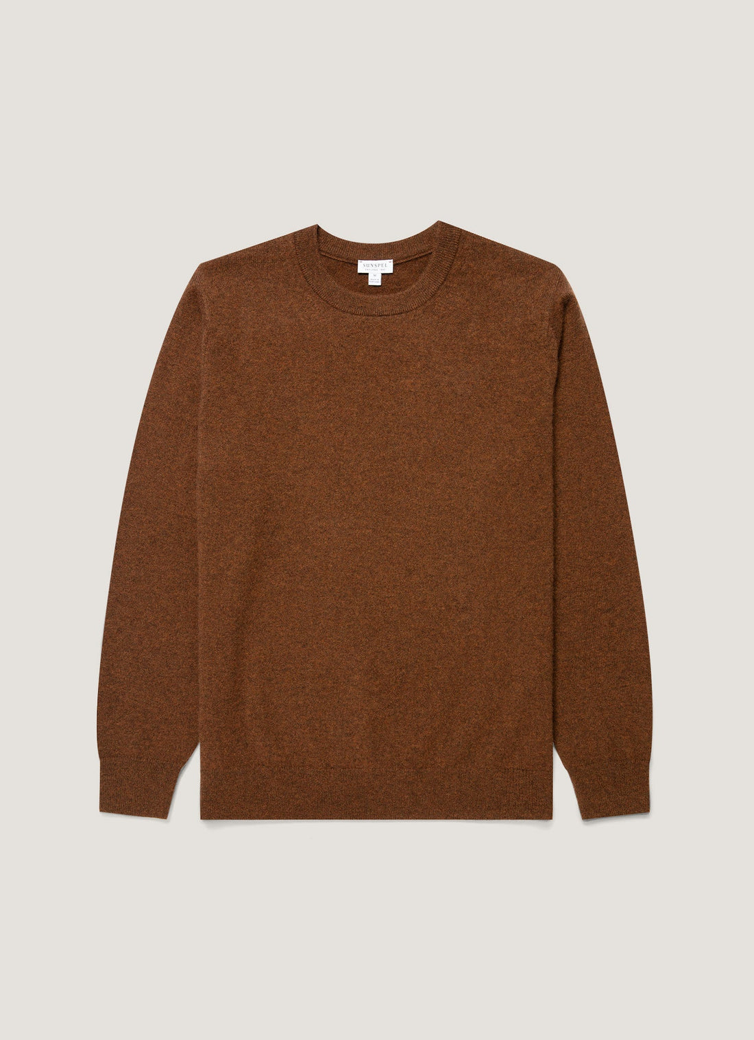 Men's Cashmere Crew Neck Jumper in Chestnut Melange