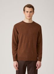 Men's Cashmere Crew Neck Jumper in Chestnut Melange