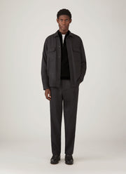 Men's Cashmere Half Zip Jumper in Black