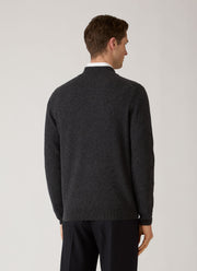 Men's Cashmere Half Zip Jumper in Charcoal Melange