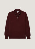 Men's Cashmere Half Zip Jumper in Bakelite