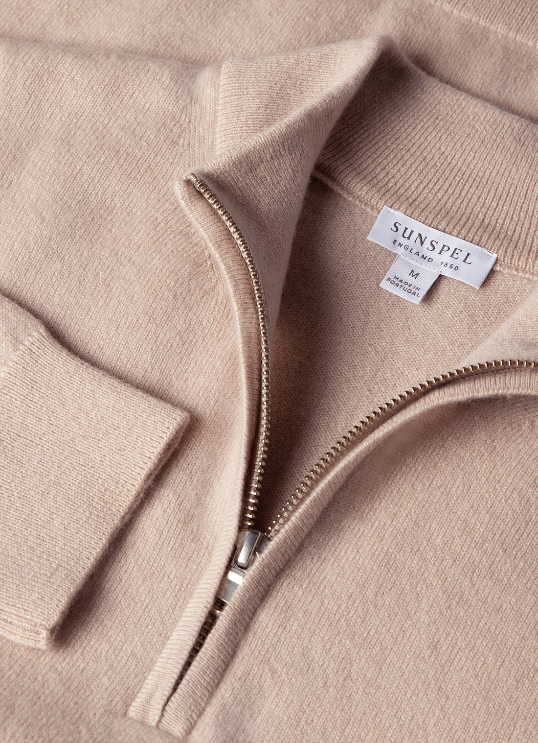 Men's Cashmere Half Zip Jumper in Swansdown