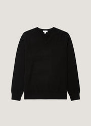 Men's Cashmere V-neck Jumper in Black