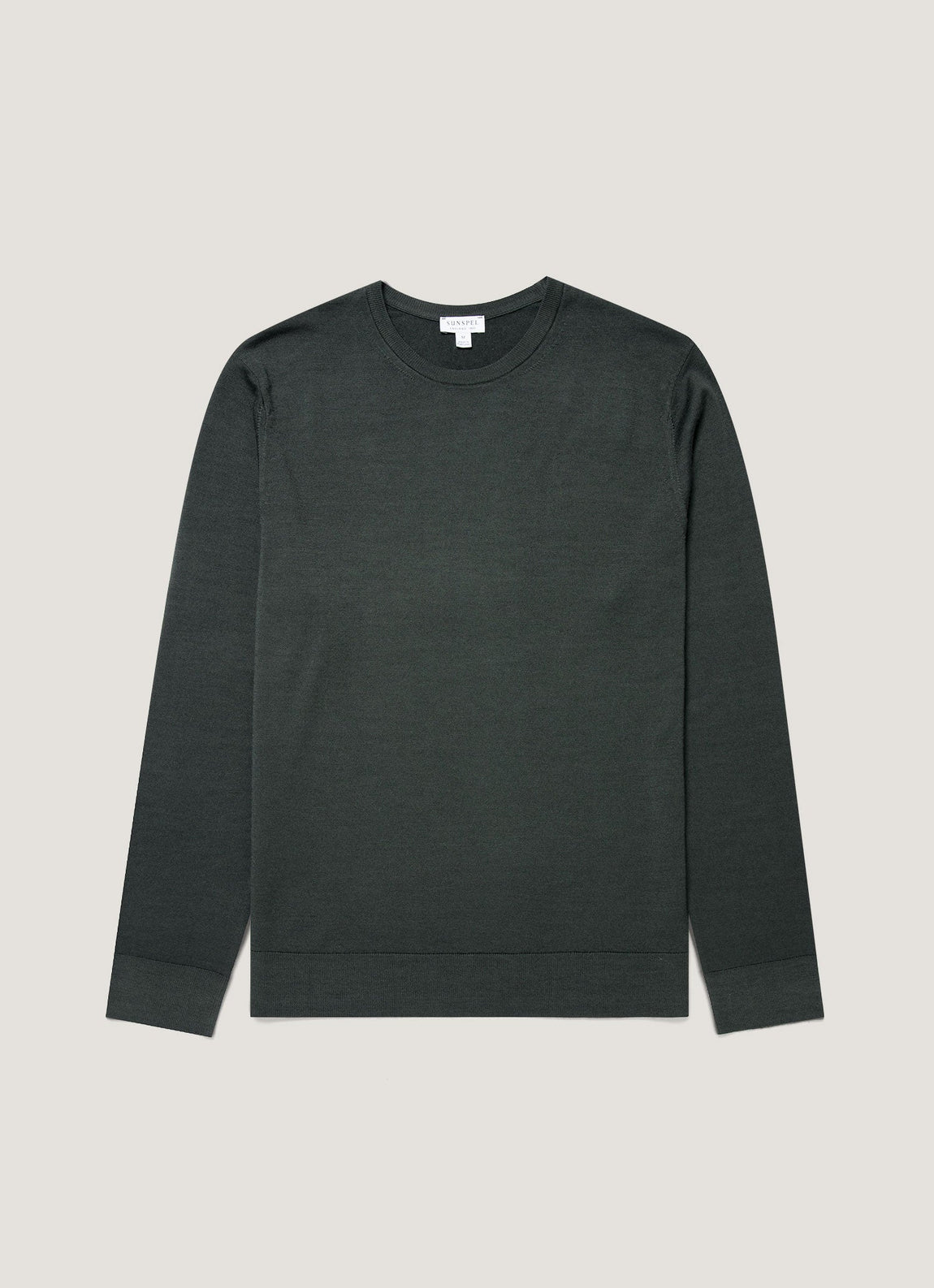 Men's Extra-Fine Merino Crew Neck Jumper in Slate Green