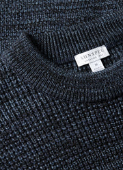 Men's Merino Twisted Stitch Jumper in Navy