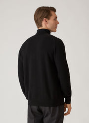 Men's Cashmere Roll Neck Jumper in Black