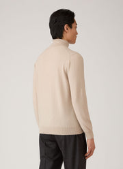 Men's Cashmere Roll Neck Jumper in Swansdown