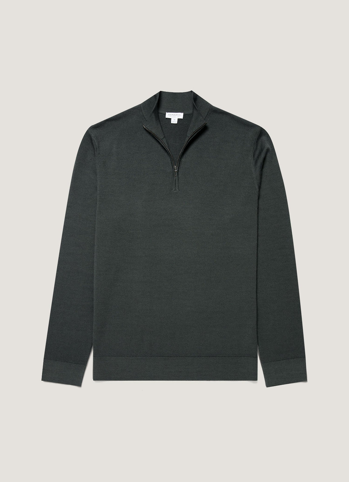 Men's Extra-Fine Merino Half Zip in Slate Green