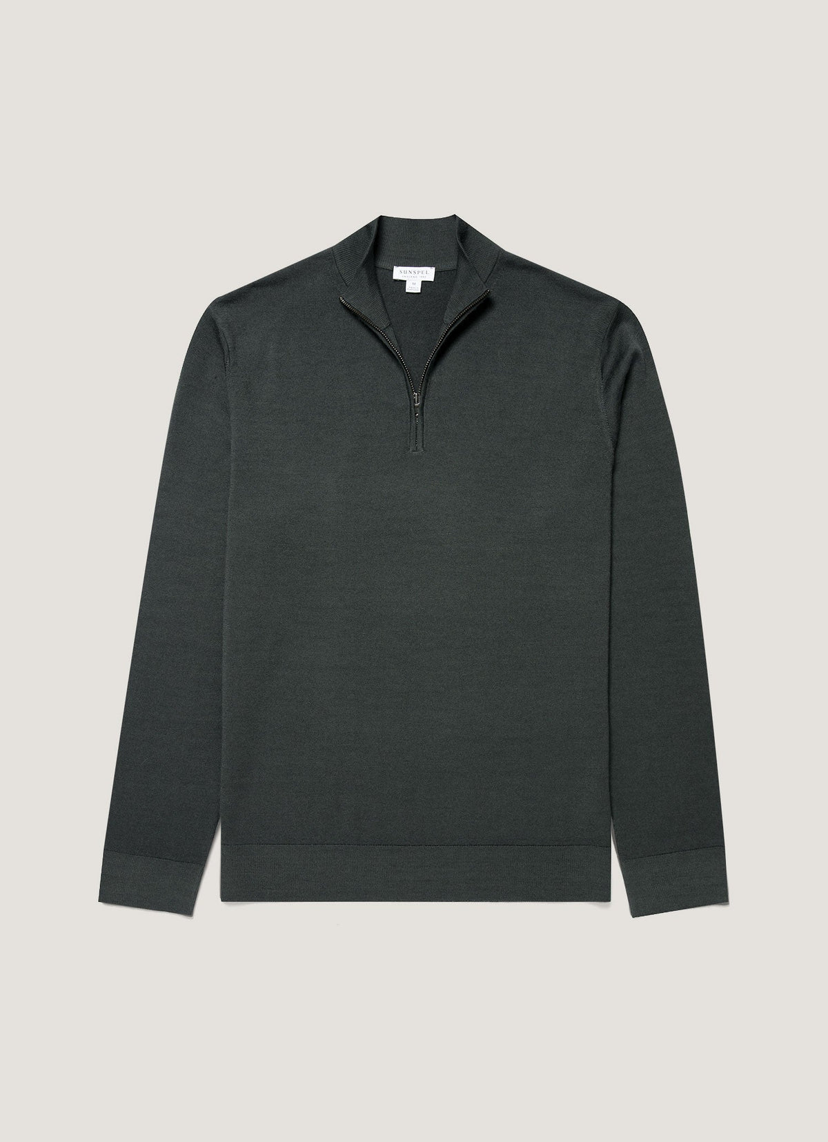 Men's Extra-Fine Merino Half Zip in Slate Green