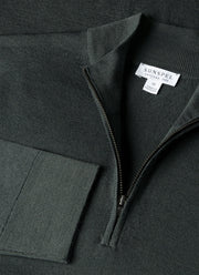Men's Extra-Fine Merino Half Zip in Slate Green