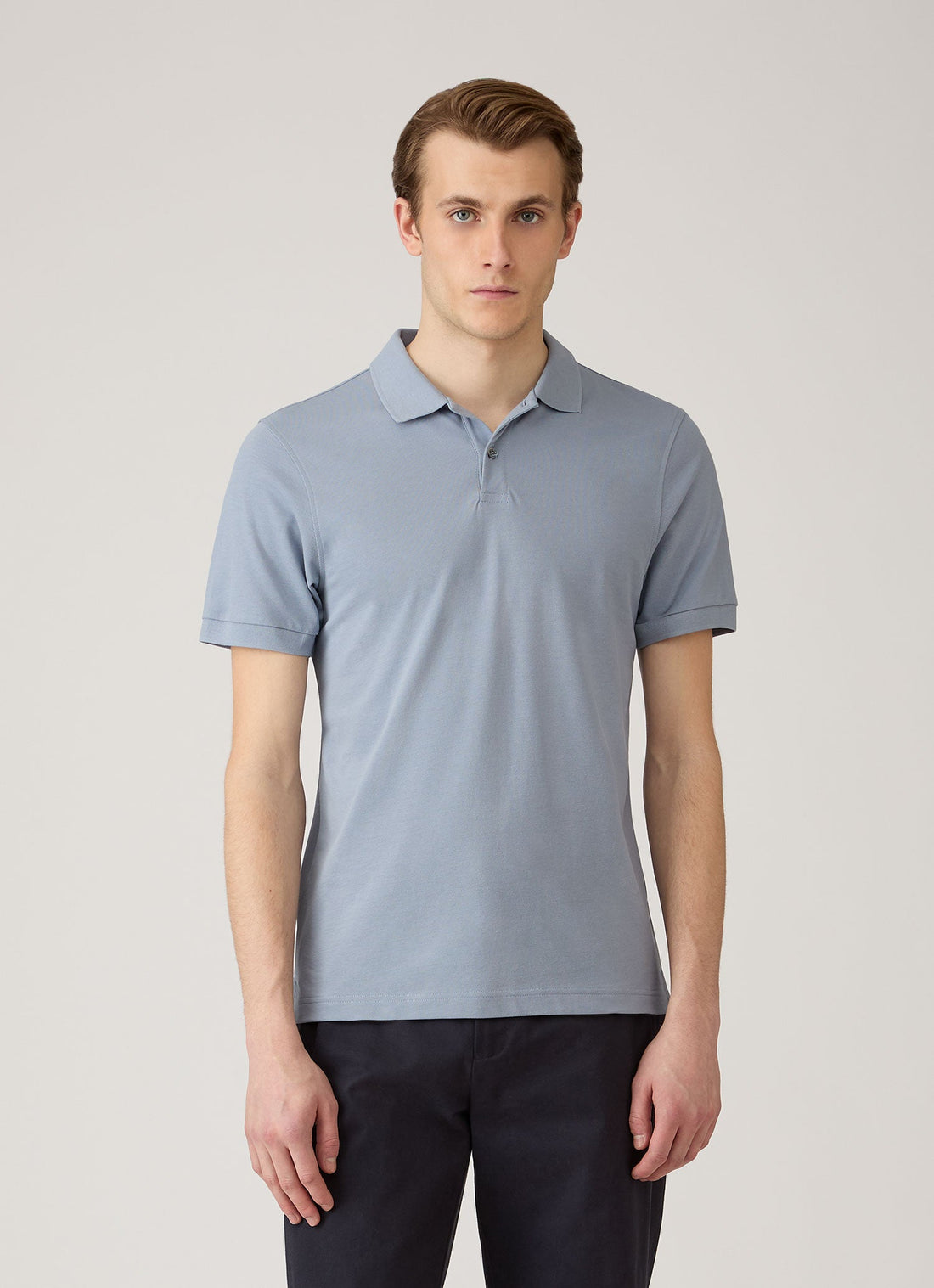 Men's Piqué Polo Shirt in Powder Blue