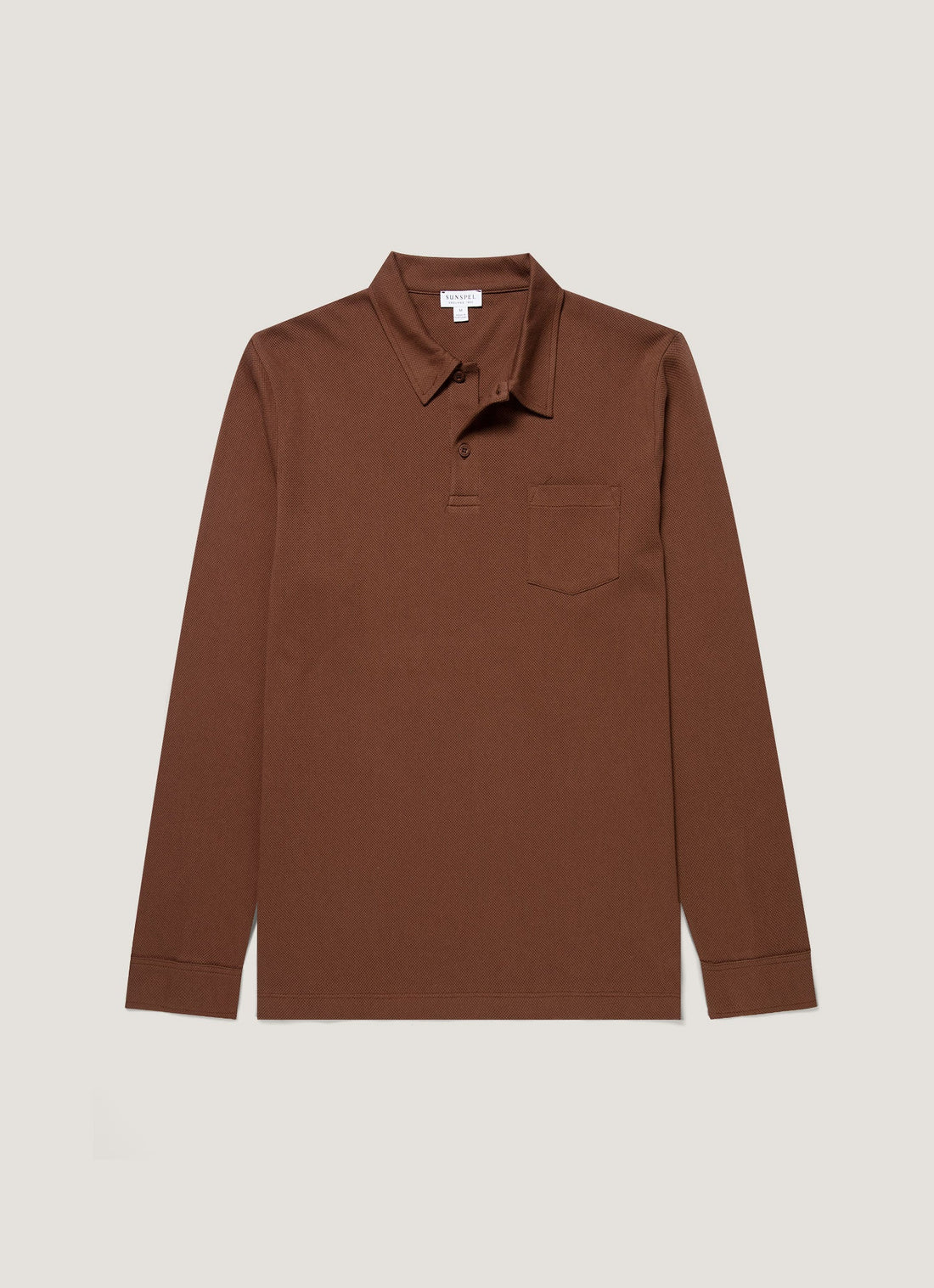Men's Long Sleeve Riviera Polo Shirt in Chestnut