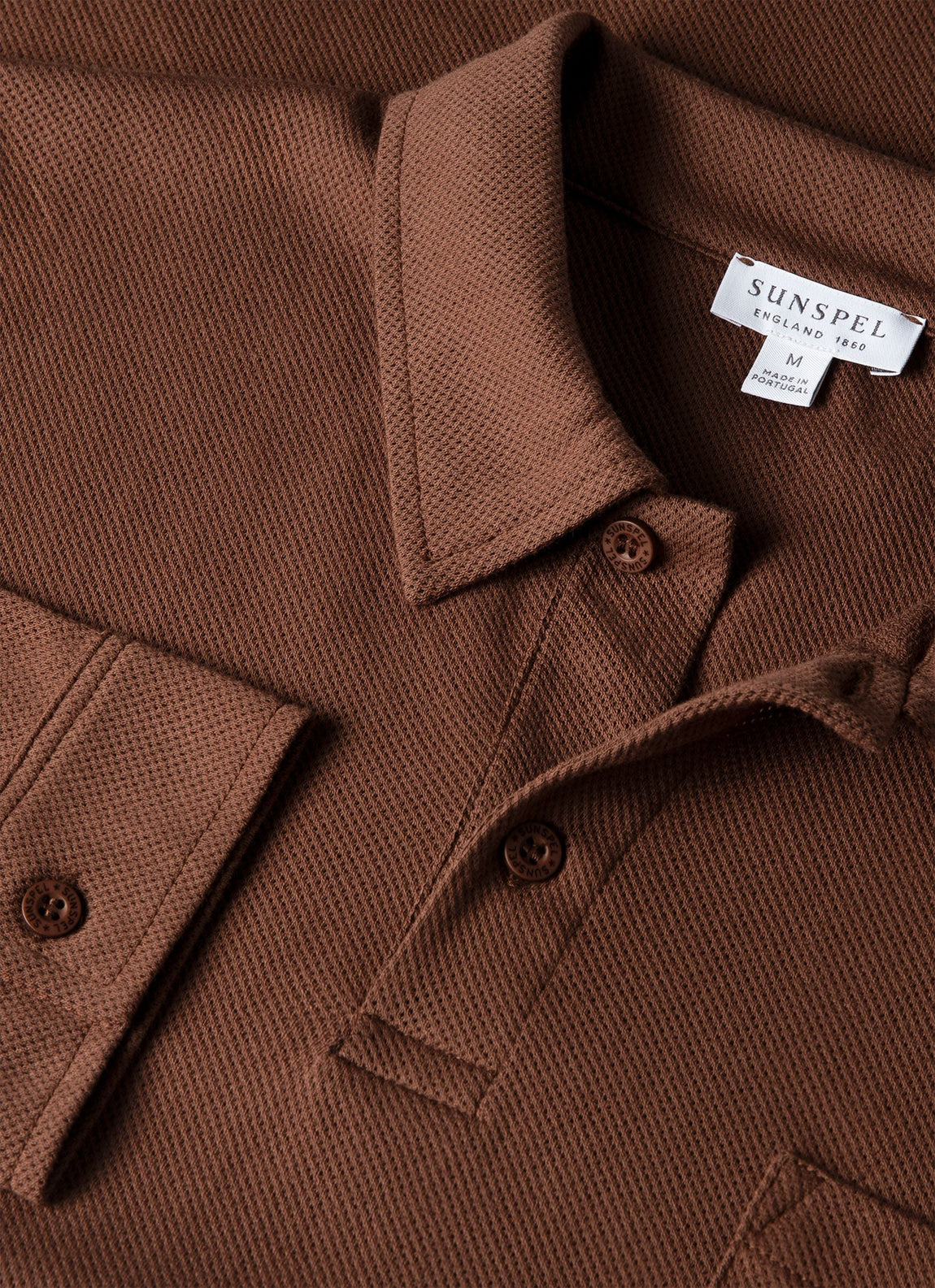 Men's Long Sleeve Riviera Polo Shirt in Chestnut