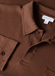 Men's Long Sleeve Riviera Polo Shirt in Chestnut