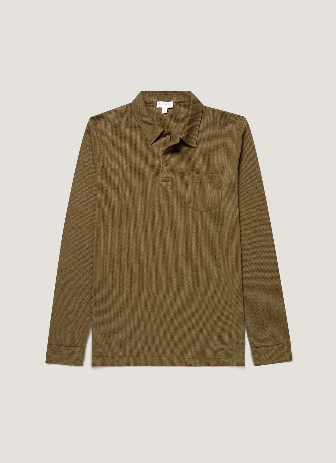 Men's Long Sleeve Riviera Polo Shirt in Loden Green