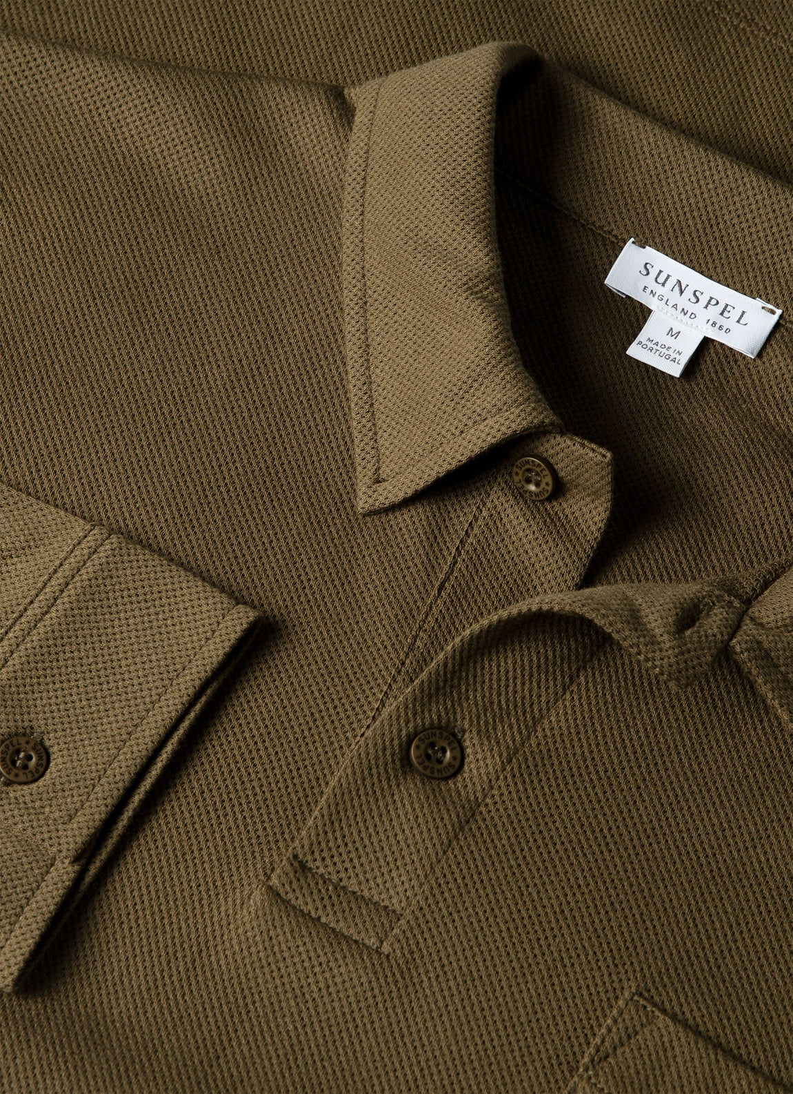 Men's Long Sleeve Riviera Polo Shirt in Loden Green