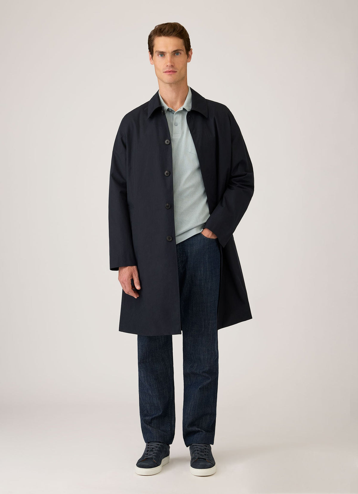 Men's Long Sleeve Riviera Polo Shirt in Haar
