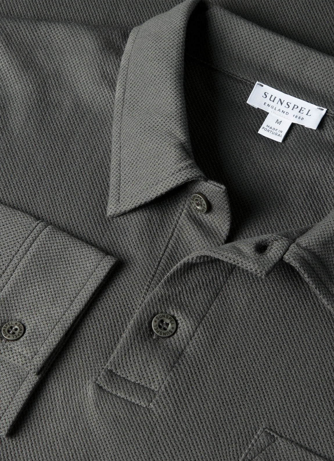 Men's Long Sleeve Riviera Polo Shirt in Slate Green