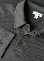 Men's Long Sleeve Riviera Polo Shirt in Slate Green