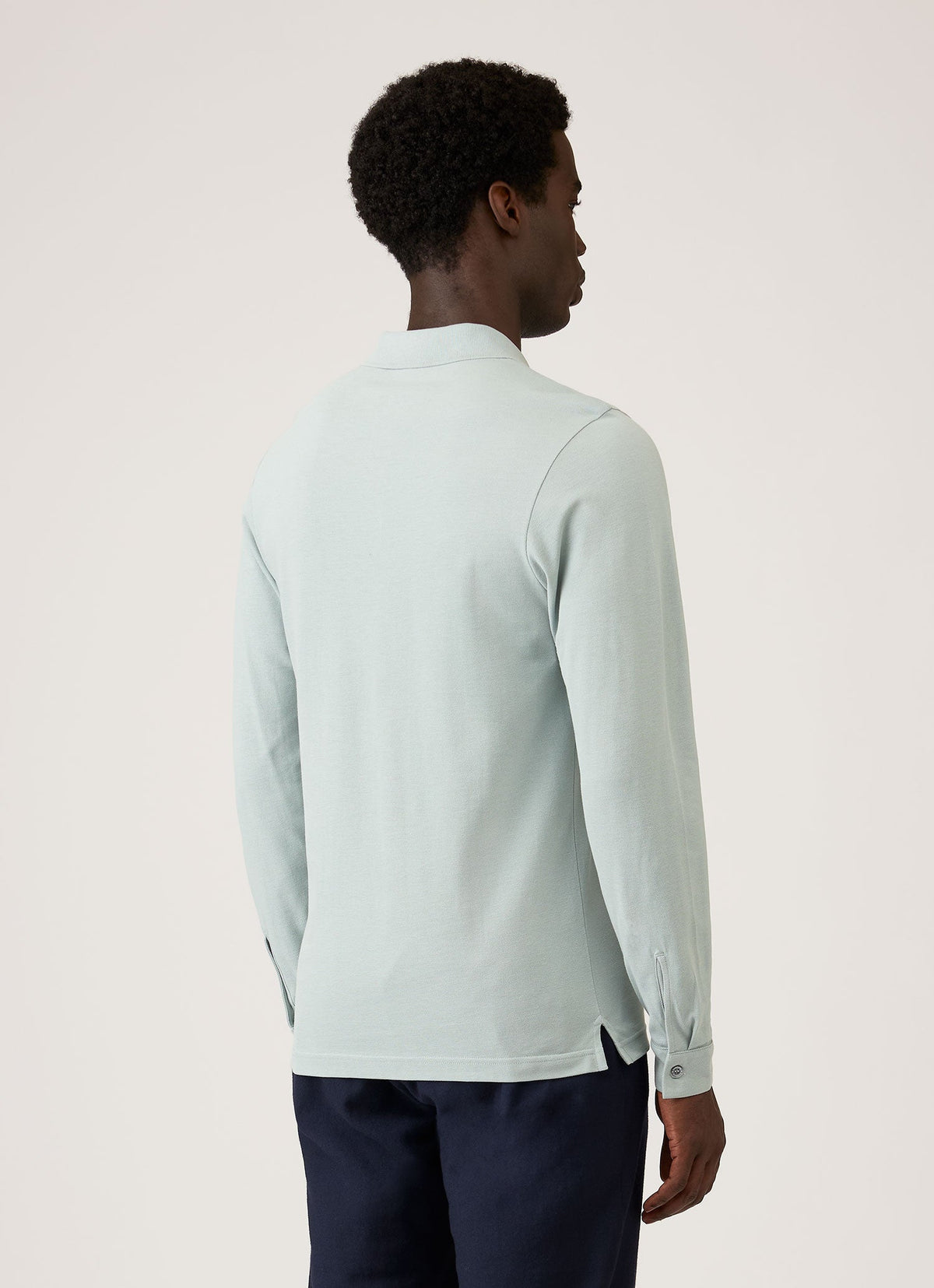 Men's Long Sleeve Piqué Polo Shirt in Haar